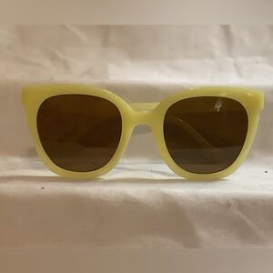 Chunky Yellow Sunglasses with Dark Lenses